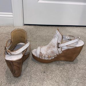White Distressed Boutique Wedges
